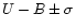 $U-B\pm\sigma$