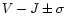 $V-J \pm\sigma$
