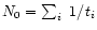 $N_0=\sum_i~1/t_i$