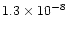 $1.3\times10^{-8}$