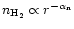 $n_{\rm H_2}
\propto r^{-\alpha\rm _n}$