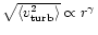 $\sqrt{\langle v_{\rm turb}^2\rangle} \propto r^\gamma$