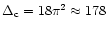 $\Delta_{\rm c}=18\pi^2\approx178$