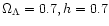 $\Omega _{\Lambda }=0.7, h=0.7$