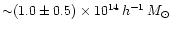 ${\sim}(1.0\pm0.5)\times10^{14}\,h^{-1}\,M_\odot$