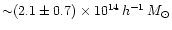 ${\sim}(2.1\pm0.7)\times10^{14}\,h^{-1}\,M_\odot$