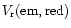 ${V_{\rm r}({\rm em, red})}$