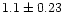 $1.1\pm0.23$