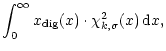 $\displaystyle \int_0^\infty x_{\rm dig}(x) \cdot
\chi_{k,\sigma}^2(x) \, {\rm d}x ,$