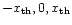 $-x_{\rm th}, 0, x_{\rm th}$