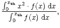 $\displaystyle \frac{\int_0^{x_{\rm th}} x^2 \cdot f(x) \; {\rm d}x}
{\int_0^{x_{\rm th}} f(x) \; {\rm d}x},$