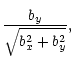 $\displaystyle \frac{b_y}{\sqrt{b_x^2+b_y^2}},$