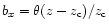 $b_x=\theta (z-z_{\rm c})/z_{\rm c}$