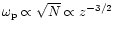 $\omega_{\rm p} \propto\sqrt{N}\propto
z^{-3/2}$