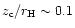 $z_{\rm c}/r_{\rm H}\sim 0.1$