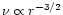 $\nu\propto r^{-3/2}$