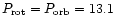 $P_{\rm rot}=P_{\rm orb}=13.1$