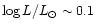 $\log L/L_\odot \sim 0.1$