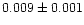 $0.009 \pm 0.001$