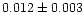 $0.012 \pm 0.003$