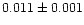 $0.011 \pm 0.001$