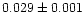 $0.029 \pm 0.001$