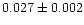 $0.027 \pm 0.002$