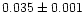 $0.035 \pm 0.001$