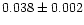 $0.038 \pm 0.002$