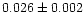 $0.026 \pm 0.002$