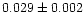 $0.029 \pm 0.002$