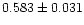 $0.583 \pm 0.031$