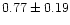 $0.77 \pm 0.19$
