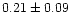 $0.21 \pm 0.09$