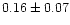 $0.16 \pm 0.07$