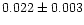 $0.022 \pm 0.003$