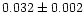 $0.032 \pm 0.002$