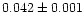 $0.042 \pm 0.001$