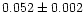 $0.052 \pm 0.002$