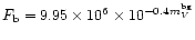 $F_{\rm b}=9.95\times10^6\times10^{-0.4m_V^{\rm bg}}$