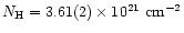 $N_{\hbox{\rm\scriptsize H}}=3.61(2)\times 10^{21}\ \hbox{\rm cm}^{-2}$