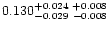 $0.130^{+0.024\ +0.008}_{-0.029\ -0.008}$