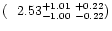 $(\ \ 2.53^{+1.01\ +0.22}_{-1.00\ -0.22})$