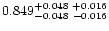 $0.849^{+0.048\ +0.016}_{-0.048\ -0.016}$