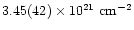 $3.45(42) \times 10^{21}\ \hbox{\rm cm}^{-2}$