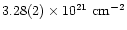 $3.28(2)\times 10^{21}\ \hbox{\rm cm}^{-2}$