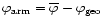$\varphi_{\hbox{\rm\scriptsize {\rm arm}}}= \overline\varphi- \varphi_{\hbox{\rm\scriptsize {\rm geo}}}$