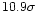 $10.9\sigma$