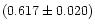$(0.617 \pm 0.020)$
