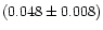 $(0.048 \pm 0.008)$